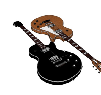 现代电子吉他su模型