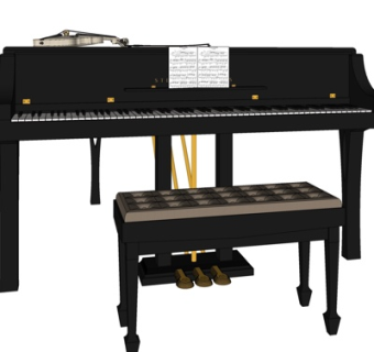 欧式钢琴su模型