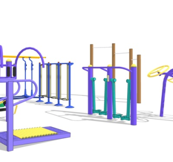 现代健身器材su模型