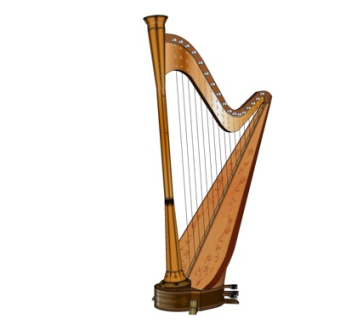 欧式竖琴su模型