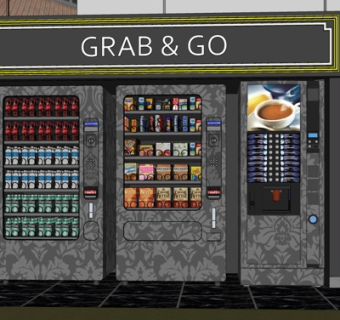 现代自动售卖机su模型