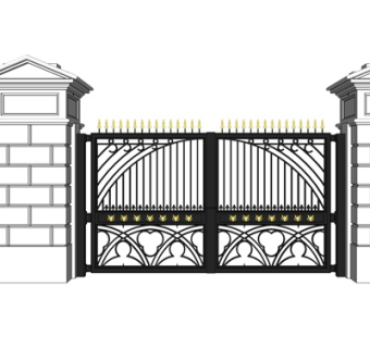 欧式庭院大门su模型