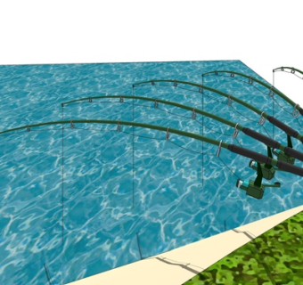 现代鱼竿su模型