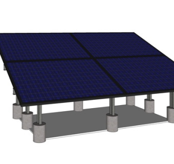 现代太阳能板su模型