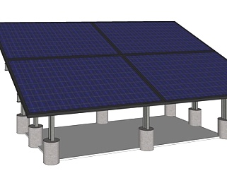 现代太阳能板su模型
