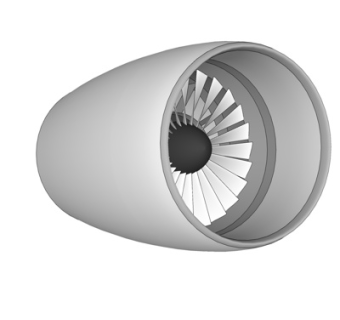现代飞机引擎su模型