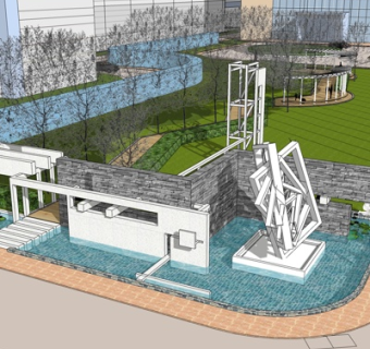 现代园林景观su模型