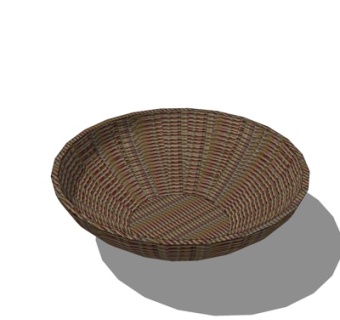 现代藤编篮子su模型