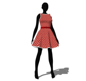 现代女装服装模特su模型