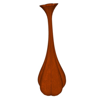 欧式实木花瓶su模型