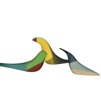 现代蜂鸟艺术摆件su模型