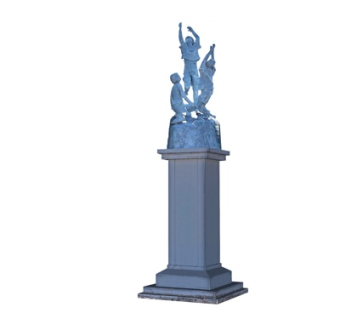 欧式人物雕塑小品su模型