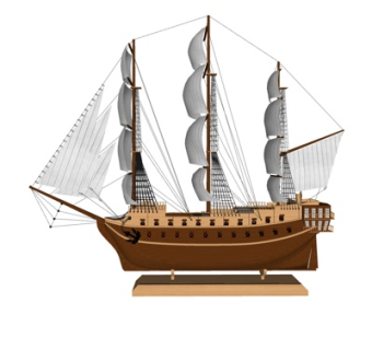现代实木海船su模型
