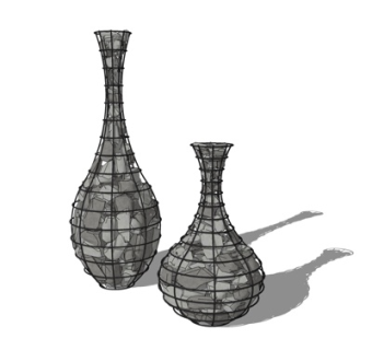 工业风玻璃花瓶su模型