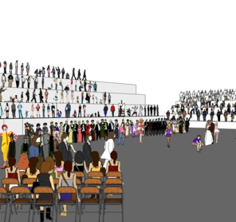 现代人物组合su模型