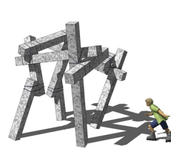 现代石柱廊架小品su模型