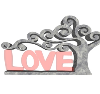 现代Love摆件su模型