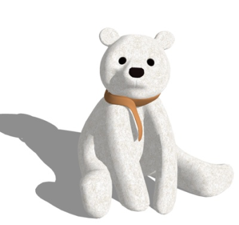 现代小熊玩具su模型