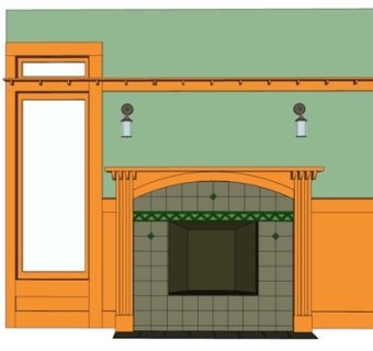 欧式壁炉背景墙su模型