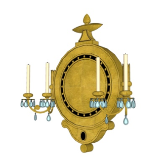 欧式古典金属烛台灯su模型