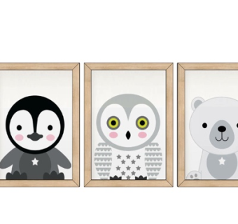 北欧小熊装饰画su模型