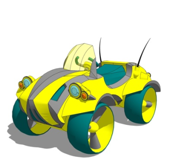 现代儿童玩具车su模型