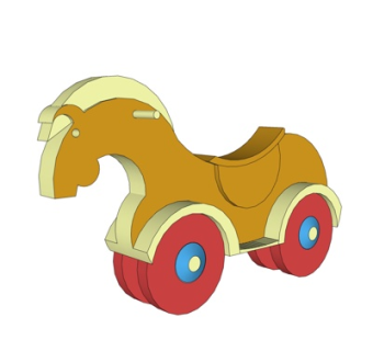 现代儿童玩具马su模型