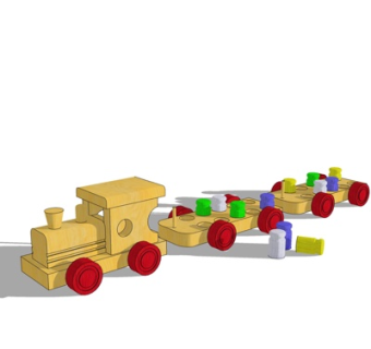 现代儿童玩具火车su模型