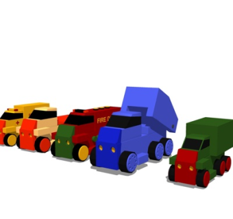 现代儿童玩具车su模型