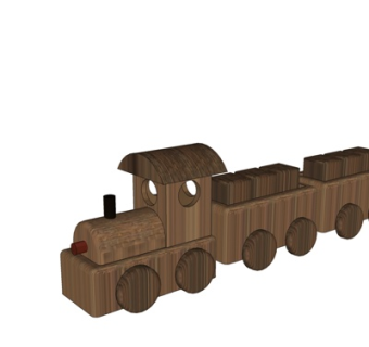 现代儿童玩具火车su模型