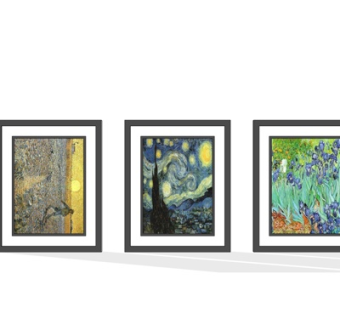 现代花草装饰画su模型