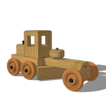 现代积木玩具车su模型