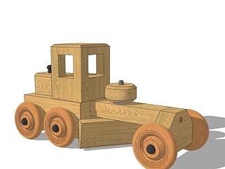 现代积木玩具车su模型