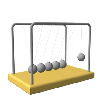 现代牛顿摆球摆件su模型