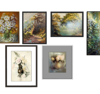 现代花卉装饰画su模型