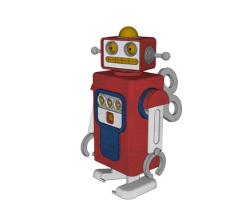 现代机器人玩具su模型