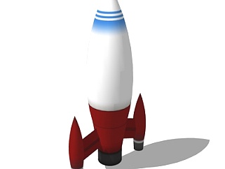 现代儿童火箭玩具su模型