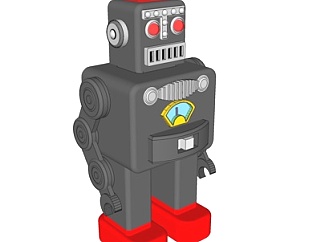 现代机器人玩具su模型