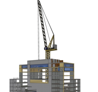 工业风塔吊式起重机su模型