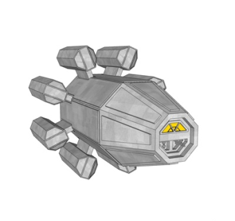 后现代太空飞船su模型