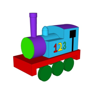 现代玩具火车su模型