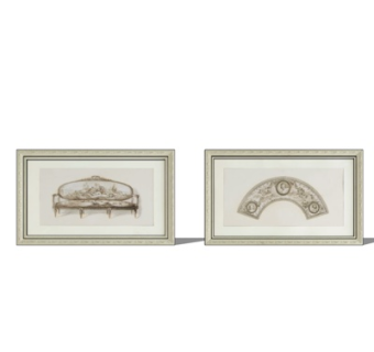 新中式装饰画su模型