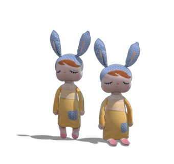 现代玩具兔子su模型