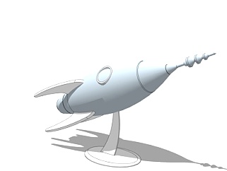 现代火箭摆件su模型