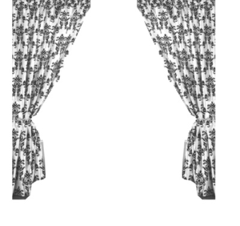 现代布艺窗帘su模型