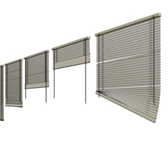 现代布艺折帘su模型