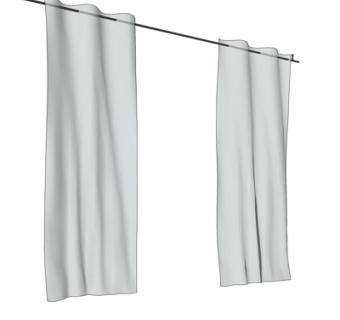 现代布艺窗帘su模型