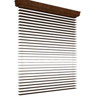 现代实木百叶帘su模型