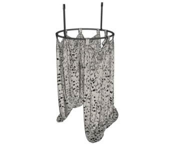 现代布艺换衣帘su模型