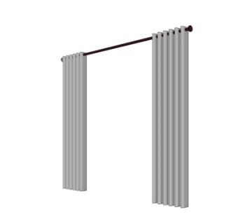 现代布艺窗帘su模型